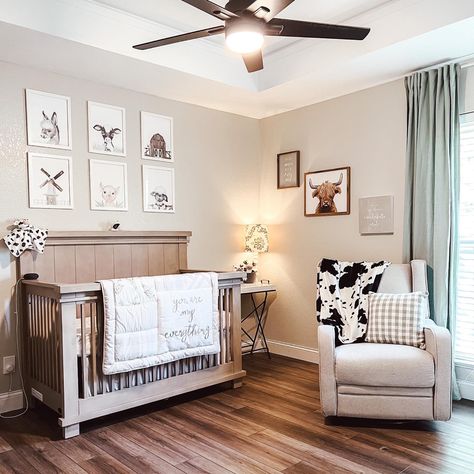 Neutral Farm Nursery Theme, Gender Neutral Farmhouse Nursery, Gender Neutral Cow Nursery, Neutral Country Nursery, Neutral Farm Animal Nursery, Modern Farmhouse Baby Room, Farm Animal Theme Nursery, Neutral Cow Nursery, Cow Nursery Gender Neutral