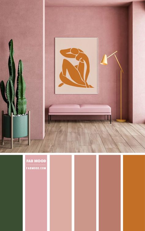 Color inspiration images Archives 2 - Fab Mood | Wedding Colours, Wedding Themes, Wedding colour palettes Earthy Pink Palette, Pink Green Mustard Living Room, Terracotta Pink Color Palette, Pink And Terracotta Living Room, Pink And Dark Green Color Palette, Green Pink Terracotta, Pink Brown Colour Palette, Green And Mauve Living Room, Green Pink Brown Color Palette