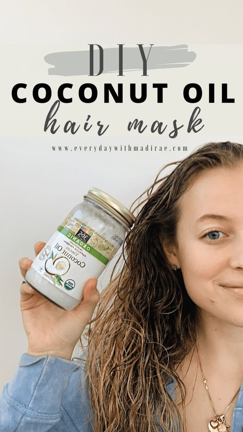 Sharing my best tips for applying an ultra-moisturizing, DIY coconut oil hair mask to help soothe the scalp, help with hair damage, shine, & hydration! #coconutoil #hairmask #DIY Coconut Oil Mask For Hair, Coconut Oil On Hair How To Use, Coconut Hair Mask Diy, Coconut Oil In Hair How To Use, Hair Mask For Shine And Moisture, Using Coconut Oil For Hair, Hydrate Hair Diy, Coconut Oil On Scalp, How To Use Coconut Oil For Hair Growth