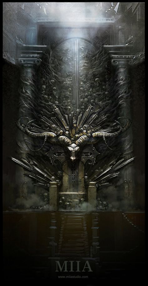 Dark Throne Room, Evil Throne, Sitting On A Throne Reference, Fantasy Throne, Gothic Throne, King On Throne, Arte Steampunk, Throne Room, 다크 판타지