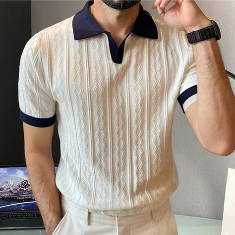 Season:Summer,Spring,Fall; Function:Stretchy,Soft; Fabric:Polyester; Sleeve Length:Short Sleeve; Look After Me:Washable,Hand wash; Gender:Men's; Style:Fashion,Vintage; Elasticity:Stretchy; Tops Type:Knit Polo Sweater,Golf Shirt,Polo Shirt; Occasion:Casual,Street; Pattern:Striped; Design:Button Front; Neckline:Classic,Button; Listing Date:04/02/2024; Quantity:1pc Vintage Tennis Outfits Men, Short Sleeve Knit Tops, Old Money Polo Shirt Men, Summer Man Clothes, Mens Knit Polo Shirt Outfit, Knit Shirt Outfit Men, Mens Knitted Shirt, Men’s Knit Polo, Knitted Polo Outfit