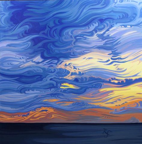 swirly sky blue orange Croquis, Swirly Sky Painting, Swirly Abstract Art, Swirly Painting, Cloud Painting Acrylic, Ap Portfolio, Water Artwork, Elements Art, Shoe Painting