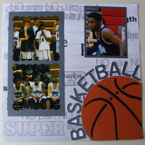 Basketball player Sports Scrapbook Pages, Basketball Scrapbook Ideas, Senior Night Posters Basketball, Basketball Scrapbook, Senior Scrapbook Ideas, Photo Basket, Basketball Books, Baseball Scrapbook, Senior Night Posters