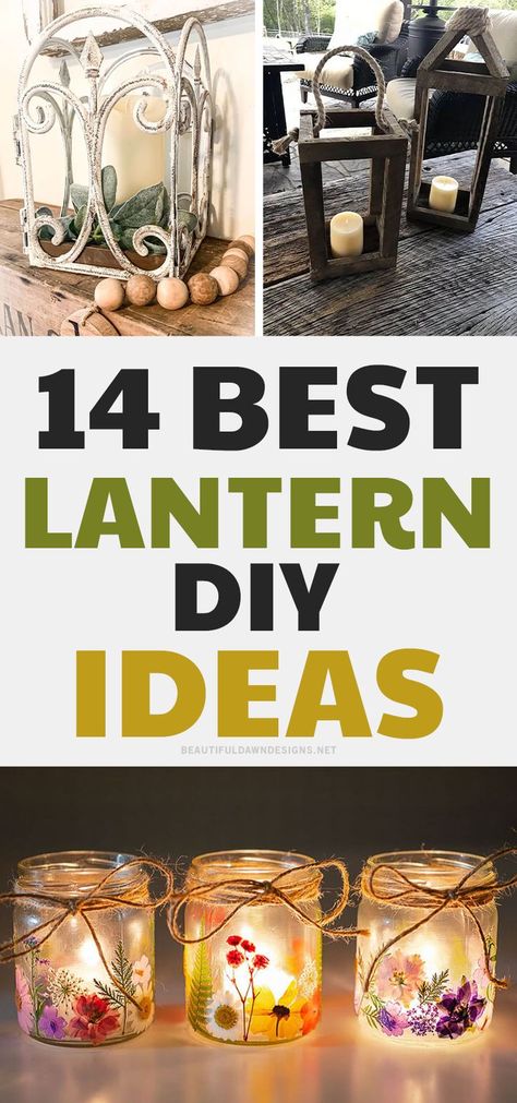 How To Make Lanterns Diy, Lantern Diy Ideas, Diy Lantern Lights, Diy Candle Lantern, Diy Outdoor Lanterns, Diy Outdoor Candles, Homemade Lanterns, Luminary Diy, Fairy Lights Diy