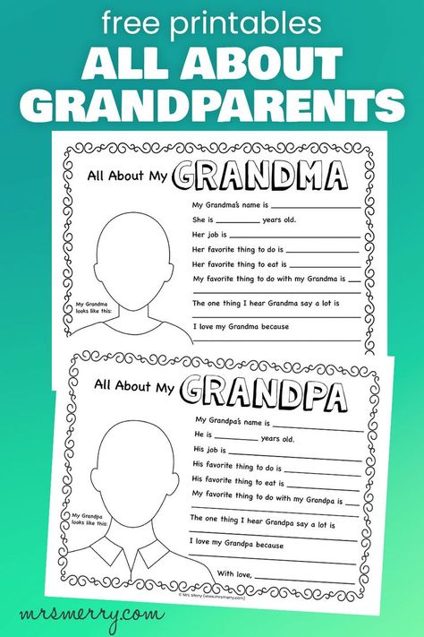 free All About Grandparents questionnaire Homeschool Grandparents Day, Grandparents Day Questionnaire, Grandparents Day Interview Questions, Grandparents Day Worksheets, Grandparents Day Interview, Grandparents Day Ideas For School Preschool, Grandparents Day Crafts Kindergarten, Grandparents Day Coloring Sheets, Grandparents Day Celebration Ideas At School