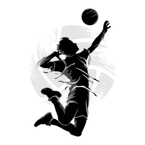 Volleyball, Male Volleyball, Abstract Silhouette, Volleyball Player, Volley Ball, Premium Vector, On Instagram