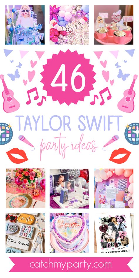 Check out our ultimate guide for a memorable Taylor Swift-themed party, perfect for devoted Swifties or anyone planning a celebration – your go-to source for the best Taylor Swift party ideas! Taylor Swift Theme Party Food, Taylor Swift Candy Bar, Taylor Swift Themed Food, Taylor Swift Party Ideas, Swift Party, Taylor Swift Birthday Party Ideas, Birthday Party Planner, Taylor Swift Party, Taylor Swift Birthday