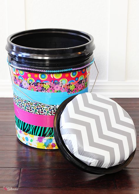 Classroom Bucket Seats, 5 Gallon Bucket Seat Cushion Diy, Sit Upon Bucket, Girl Scout Sit Upon, Sit Upon Girl Scout, Sit Upon, Bucket Painting Ideas, Softball Buckets, Paint Bucket Seats