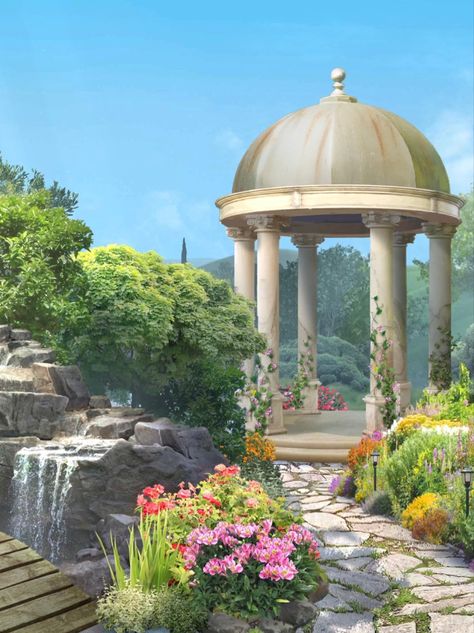 Zepeto Background Garden, Zepeto House Background, Yoga Place, Maya Modeling, Choices Game, Valley Landscape, Anime Places, Garden Pavilion, Backyard Pavilion