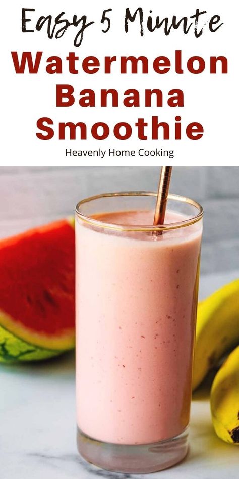 Essen, How To Make Watermelon Smoothie, Watermelon Healthy Smoothie, Banana And Watermelon Smoothie, Melon Smoothie Recipes Healthy, Banana Watermelon Smoothie, Watermelon Smoothies Recipes, Watermelon And Banana Smoothie, Smoothie With Watermelon