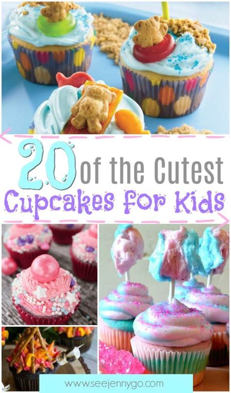 Fun Cupcake Decorating Ideas, Flavorful Cupcakes, Cupcake Ideas For Kids, Cutest Cupcakes, Kids Cupcakes, Kids Birthday Cupcakes, Ideas For Cupcakes, Cupcakes For Kids, Girl Birthday Cupcakes