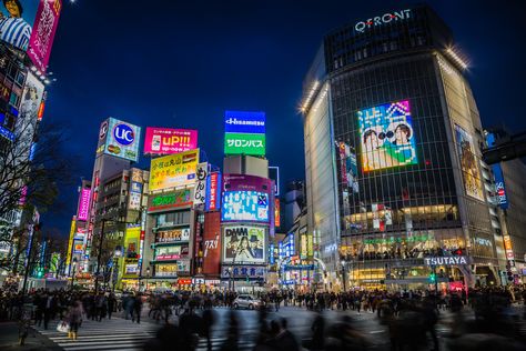 Shibuya Crossing at Night // Tokyo, Japan | Nightscape of th… | Flickr Rio De Janeiro, Disneysea Tokyo, Japan Bucket List, Facing Fear, Shibuya Crossing, Mont Fuji, Tokyo Disneysea, Tokyo Skytree, Tokyo Night