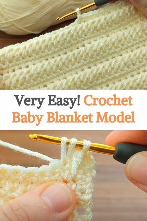 Easy Crochet Baby Blanket Free Pattern, Blanket Cardigan Pattern, Chunky Crochet Baby Blanket, Crochet Baby Blanket Tutorial, Crochet Blanket Stitch Pattern, Very Easy Crochet, Crochet Baby Blanket Beginner, Baby Afghan Crochet Patterns, Hello How Are You