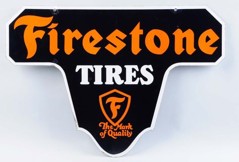 Old Firestone Tires sign in great condition! Firestone Logo, Metal Signage, Firestone Tires, Vintage Transportation, Racing Stickers, Car Signs, Garage Signs, Tool Boxes, New Background Images