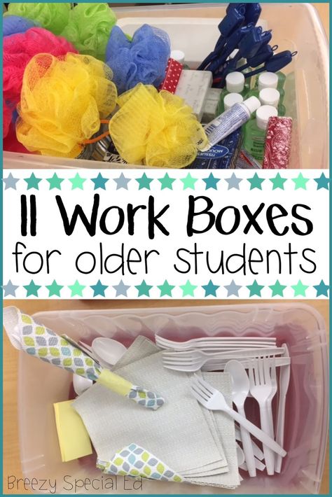 Functional teaching ideas for multi-needs special education, with a transition / life skills focus. Teacch Tasks For Older Students, Pre Vocational Task Boxes, Functional Task Boxes For Special Education, Higher Level Task Boxes, Functional Task Boxes, High School Task Boxes, Kindergarten Life Skills, Iadl Activities For Adults, Dollar Tree Task Boxes