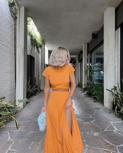 Laura Jade Stone Dress, Colorful Elegant Outfits, Orange Dress Outfit Summer, Laura Jade Stone Outfits, Orange Dress Outfit, Orange Dress Outfits, Summer Casual Style, Dress Outfit Summer, Outfit Summer Casual