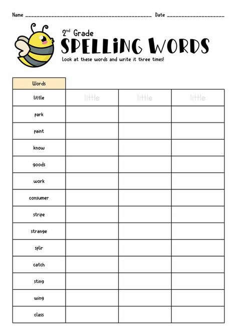 Grade 2 Spelling Words Worksheets, 2nd Grade Spelling Worksheets, Summer School Worksheets, Spelling Words Worksheets, Spelling Bee Word List, Worksheets Grade 2, Spelling Practice Worksheets, Spelling Bee Words, Spelling Word Practice