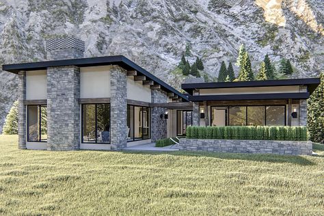 Modern Home Architecture, Modern Home Plans, Mid Century Modern House Plans, Unique Floor Plans, Garage Floor Plans, Modern Style House Plans, Casa Patio, Mid Century Modern Home, Contemporary House Plans