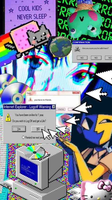 #internet #internetcore #breakcore #aesthetic #internetnostalgia #webcore #weirdcore #weird #glitch Breakcore Aesthetic, Webcore Aesthetic, Weirdcore Aesthetic, Computer Virus, Glitch Effect, Glitch Wallpaper, Dreamcore Weirdcore, Cat Kids, Having No Friends