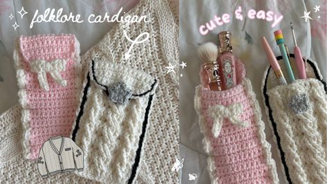 Ruffles Tutorial, Folklore Cardigan, Crochet Pencil Case, Crochet Pencil, Kerajinan Diy, Pencil Case Pouch, Crochet Hook Case, Crochet Case, Crochet Business