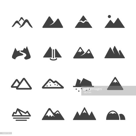 Mountain Logo Ideas, Mountain Icon Instagram Highlight, Mountain Vector Illustration, Logo Design Kitchen, Logo Montagne, Mountain Icon, Illustration Mountain, Peak Logo, Mountain Graphic