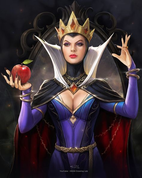 ArtStation - EVIL QUEEN Drawing with Process Video Evil Queen Drawing, The Evil Queen Snow White, Evil Queen From Snow White, Evil Queen Snow White, Queen Snow White, Evil Queen Costume, Evil Princess, Snow White Queen, Disney Evil Queen