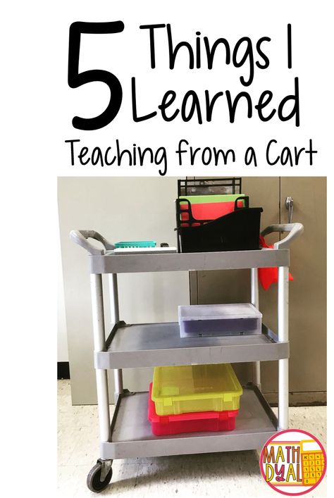 Being a traveling teacher takes organization and classroom management. Read about what I learned teaching high school math for two years with a mobile classroom. Mobile Classroom Ideas, Teaching From A Cart Organization, Mobile Teacher Desk, Teacher Utility Cart, Traveling Teacher Cart Organization, Teaching On A Cart, Mobile Teacher Cart, Traveling Teacher Organization, Portable Classroom Decor