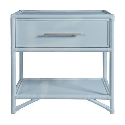 Versatile and highly functional, the one-drawer captures the carefree elegance of the coast. The one-drawer feature a metal drawer glides. The one drawer offers plenty of storage with the addition of the open shelf. The spacious top provides a space for decorative accessories or framed photos. Color: Light Blue | David Francis Furniture Olivia Collection 1 - Drawer Nightstand Wood in Blue | 28 H x 28 W x 20 D in | Wayfair Nightstand Wood, Framed Photos, Metal Drawer, White Nightstand, 2 Drawer Nightstand, Outdoor Furniture Collections, Sustainable Furniture, Wood Nightstand, Open Shelf
