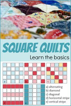 The square quilt is a standard shape commonly found in many quilts. Learn tips on how to perfect the technique and see layout examples. The Sewing Loft Patchwork, Couture, Beginner Quilting Projects, Charm Quilts, Charm Square Quilt, Rag Quilt Patterns, Quilting 101, Crochet Squares Afghan, Beginner Quilt Patterns