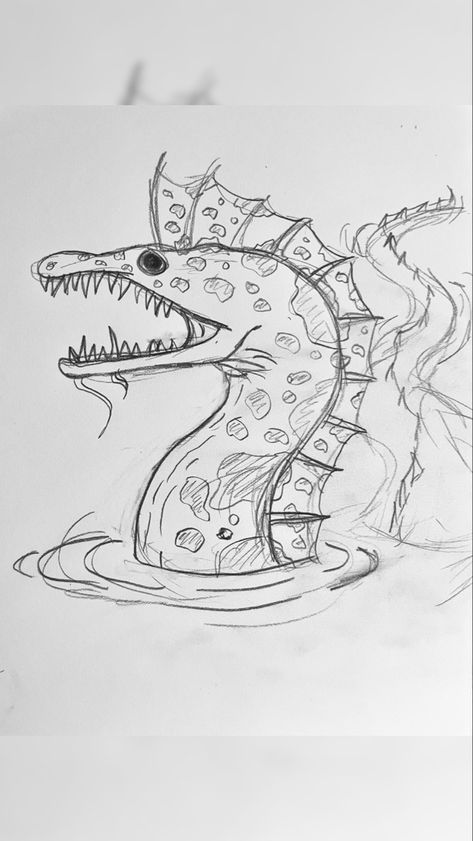 Sketches Sea Creatures, How To Draw A Sea Monster, How To Draw Sea Monsters, Sea Monster Drawing Easy, Drawing Sea Monsters, Sea Serpent Drawing, Sea Creatures Drawing Easy, Sea Monster Drawing, Bohemian Porch