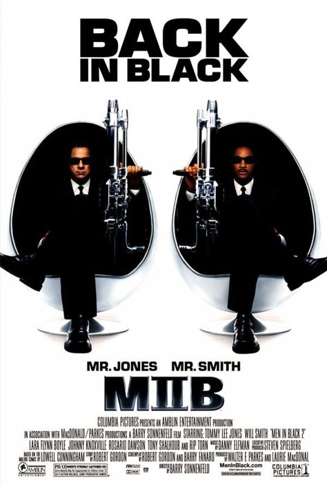 "Men in Black II" movie poster, 2002. Will Smith Movies, Tony Shalhoub, Tommy Lee Jones, Man In Black, Bon Film, Men In Black, Tommy Lee, Original Movie Posters, Columbia Pictures