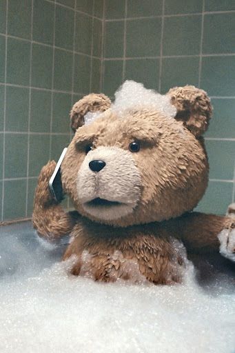 I always thought to myself from the movie: how does a teddy bear take a bath? Funny Films, Ted Bear Funny, Ted Bear Movie, Ted Movie, Ted Bear, Johnny Manziel, Seth Macfarlane, Funny Bears, Funny Movies