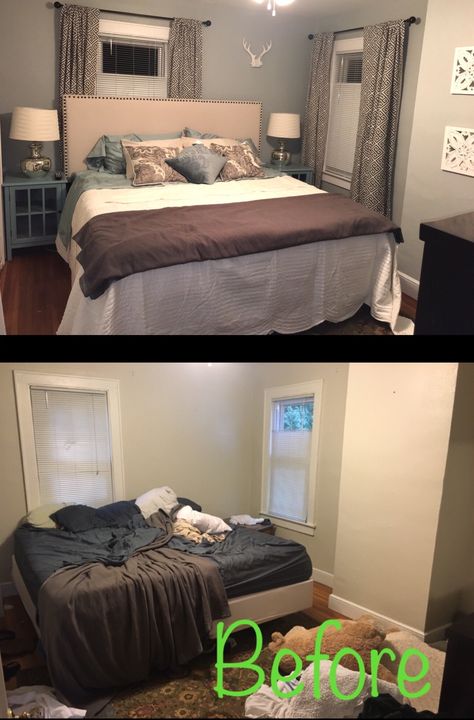 Bedroom Makeover Before And After, Small Bedroom Makeover, Y2k Bedroom, Bedroom Updates, Budget Bedroom, Bedroom Renovation, Bedroom Refresh, Couple Bedroom, House Renovation