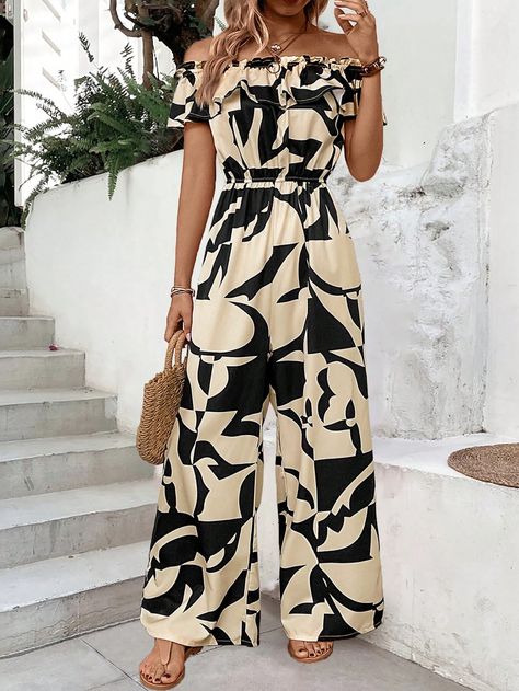 Multicolor Casual Collar Short Sleeve Fabric All Over Print Shirt Embellished Non-Stretch  Women Clothing Jumpsuits For Women Casual, Jumpsuit Outfit Casual, Casual Holiday Outfits, Leopard Print Outfits, Classy Jumpsuit, Jumpsuit Casual, Colorful Jumpsuit, Beautiful Pakistani Dresses, Jumpsuit Elegant