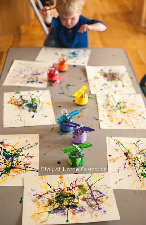 Dinosaur Process Art, Montessori Art Activities, Painting With Yarn, Art Activity For Toddlers, Process Painting, Open Ended Art, Montessori Art, Activity For Toddlers, Art Activities For Toddlers