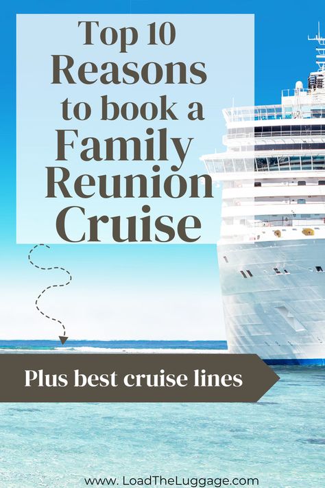 Top 10 reasons to book a family reunion cruise vacation plus the best cruise lines. Family Reunion Cruise, Best Cruise Lines, Family Reunion Planning, Cruise Planning, Cruise Lines, Family Cruise, Best Cruise, Cruise Travel, Travel Board