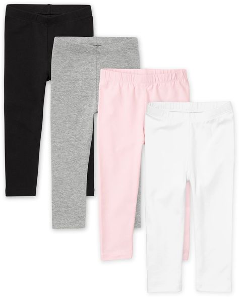 PRICES MAY VARY. 94% Cotton, 6% Spandex Imported Pull On closure Machine Wash LEGGINGS — An easy everyday style with a full length design FABRIC — Made of 94% cotton/6% spandex jersey CLOSURE — Pull-on elasticized waistband MULTIPACK — 4-pack of leggings makes getting dressed fun and easy! THE CHILDREN'S PLACE — We offer a huge selection of kid's clothing! Shop us for jeans, shorts, leggings, chinos, polo shirts, dresses, pajamas, and accessories. Toddler Girls Leggings, Toddler Leggings, Girls Leotards, Baby Frocks Designs, Mini Tank Dress, Getting Dressed, Baby Leggings, Knit Leggings, Baby And Toddler