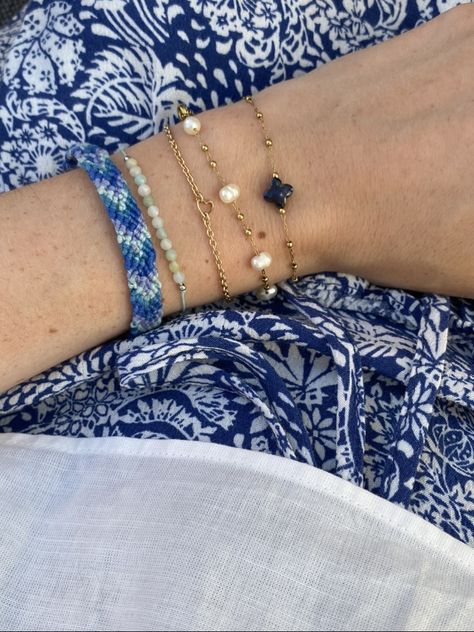 stockholm style coastal grand daughter cute blue theme bracelets Coastal Beaded Bracelets, Coastal Granddaughter Bracelets, Coastal Granddaughter Wishlist, Coastal Daughter Aesthetic, Costal Granddaughter Jewelry, Coastal Grandmother Jewelry, Blue Bracelet Stack, Coastal Grand Daughter Outfits, Costal Grand Daughter Aesthetic Outfits