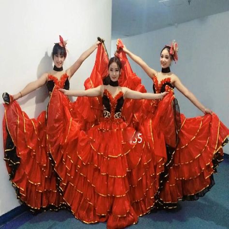 Sexy Kangkang dance performance costume Spanish bullfighting dance skirt opening dance costumes