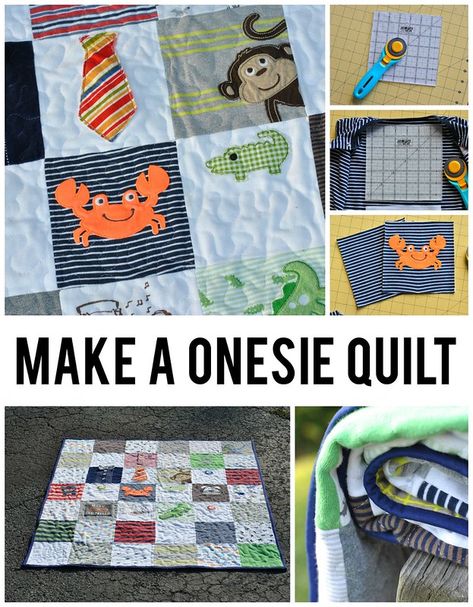 Onesie Quilt, Baby Clothes Quilt, Baby Keepsakes, Diy Baby Clothes, Tshirt Quilt, Quilt Baby, Baby Projects, Memory Quilt, Baby Diy