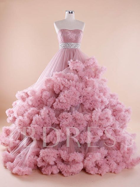 Tiered Wedding Dress, Kain Tile, Tulle Ruffles, 파티 드레스, Bridal Ball Gown, Prom Ball Gown, Wedding Sash, Fantasy Gowns, Cute Prom Dresses