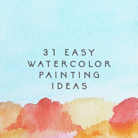 Smaland, Simple Watercolor Landscapes For Beginners, Watercolour Easy Landscape, Simple Watercolor Landscape Paintings, Watercolor Art Landscape Easy, Watercolor Wall Paint Diy, Landscape Watercolor Paintings Easy, Easy Watercolor Paintings For Beginners Simple, Watercolor Postcards Ideas