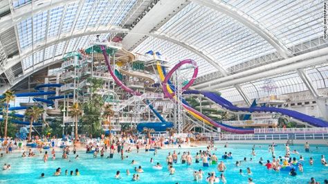 funnest water parks  in the world | World Waterpark has the world's largest indoor wave pool, 17 water ... West Edmonton Mall, Edmonton Mall, Bloomington Minnesota, Indoor Water Park, Water Photos, Indoor Waterpark, Area Map, Mall Of America, Water Parks