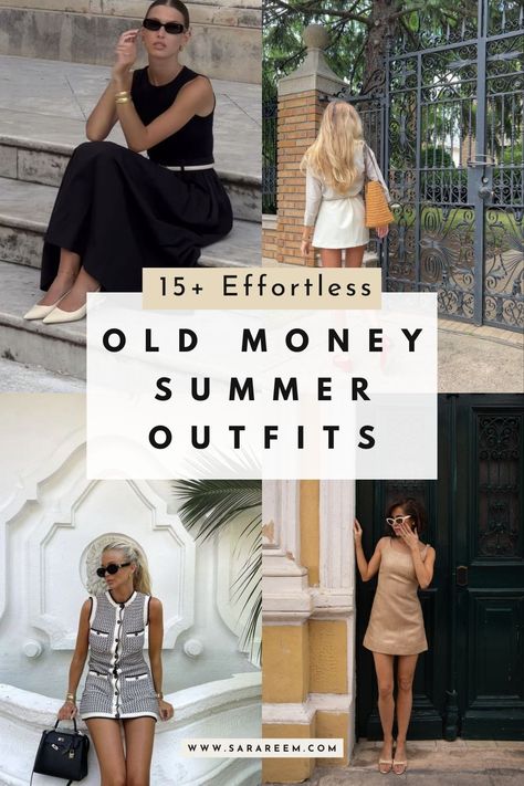 Looking for old money summer outfits that are easy to copy? Get inspired with my list of casual chic old money outfit ideas perfect for summer 2024. Check out this list of classy summer outfits. Summer 2024 Outfits Classy, Stylish Holiday Outfits, Old Money Aesthetic Night Out, Summer Fashion In Your 30s, Old Money First Date Outfit, Summer Outfit Ideas 2024 Women, Outfits For A 40 Year Old Woman, Wealthy Woman Outfit Summer, Summer Fashion 2024 Mom