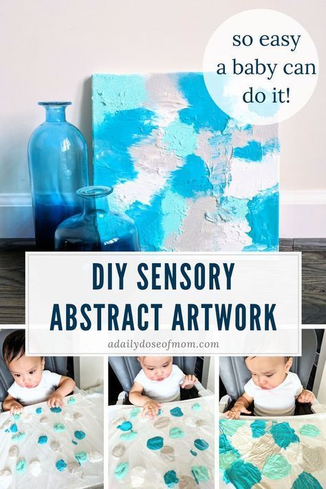 This is an easy, quick, and mess-free sensory art project that allows your baby to explore their senses while also giving you an amazing piece of artwork to show off! Pin to do later! Mess Free Infant Art, Sensory Art For Infants, Art For Babies To Make, Art With Infants, 10 Month Old Arts And Crafts, Sensory Painting Activities, Toddler Art Show Ideas, Baby Arts And Crafts Ideas, Art Projects For Babies