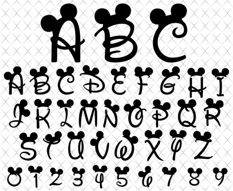 Mickey Mouse Font, Alphabet Disney, Mickey Mouse Letters, Disney Monogram, Disney Font Free, Disney Cricut, Alfabeto Disney, Deco Disney, Disney Letters