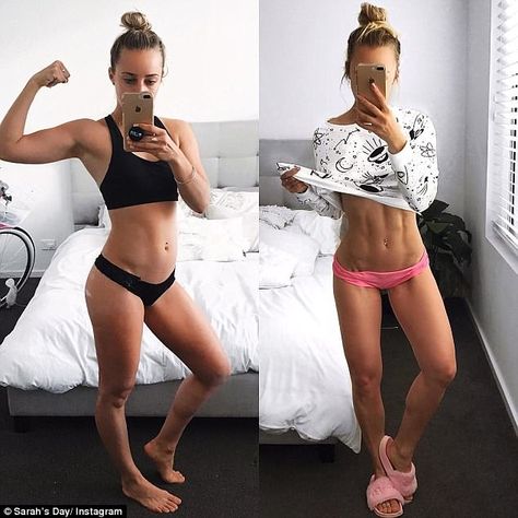 The diet fitness star Sarah's Day swears by to stay lean and keep her acne at bay Beauty Tricks, Trasformarsi Facendo Fitness, Zero Belly Diet, Sarah Day, Workout Man, Fitness Man, Transformation Fitness, Sarah's Day, Ab Workout At Home