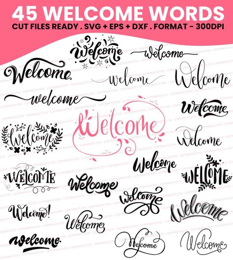 Welcome Fonts Lettering, Welcome Png, Welcome Font, Teacher Fonts, Gifts Signs, Welcome Logo, Wedding Sign Welcome, Welcome Words, Welcome Svg