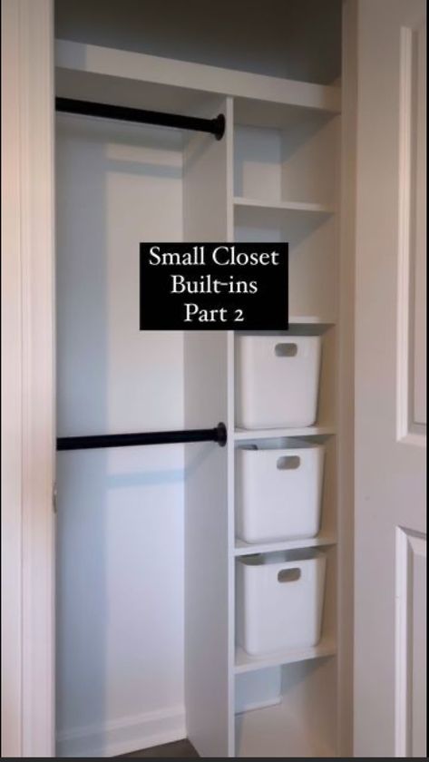 Closet System For Small Closet, Small Closet Shelving Ideas Diy, Half Closet Organization, Small Diy Closet Ideas, Storage Saving Ideas, Coat Closet Organization Ideas Small, Clothes Closet Organization Ideas Small, Small Closet Design Ideas Bedrooms, Tall Closet Storage Ideas