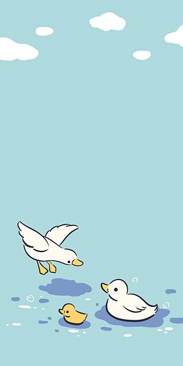 Wallpaper Powerpoint, Duck Illustration, Duck Drawing, Duck Wallpaper, Duck Art, Wallpaper Image, Preppy Wallpaper, Cute Simple Wallpapers, Bird Wallpaper